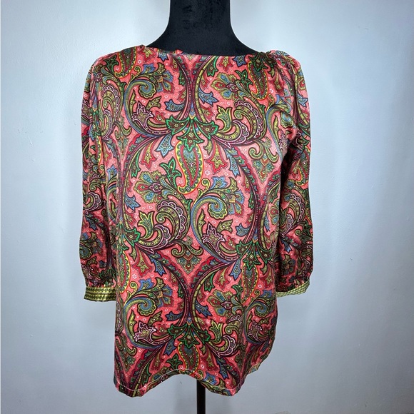 LOFT Tops - Loft Women’s Multi Colored Bohemian Long Sleeve Blouse